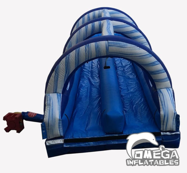 Omega Inflatables Factory - Blue Marble Dual Lane Inflatable Slip N Slide