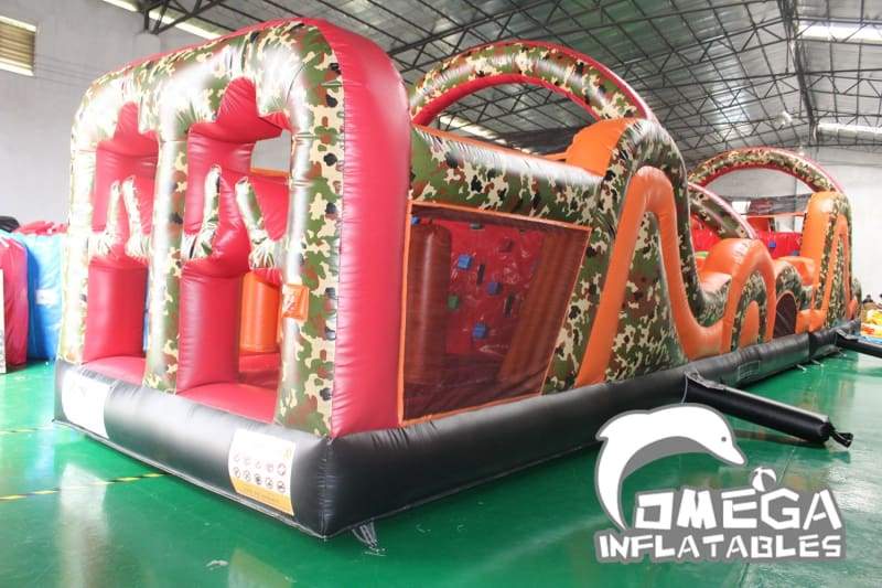 Camouflage Rush Inflatable Obstacle Course - Omega Inflatables Factory