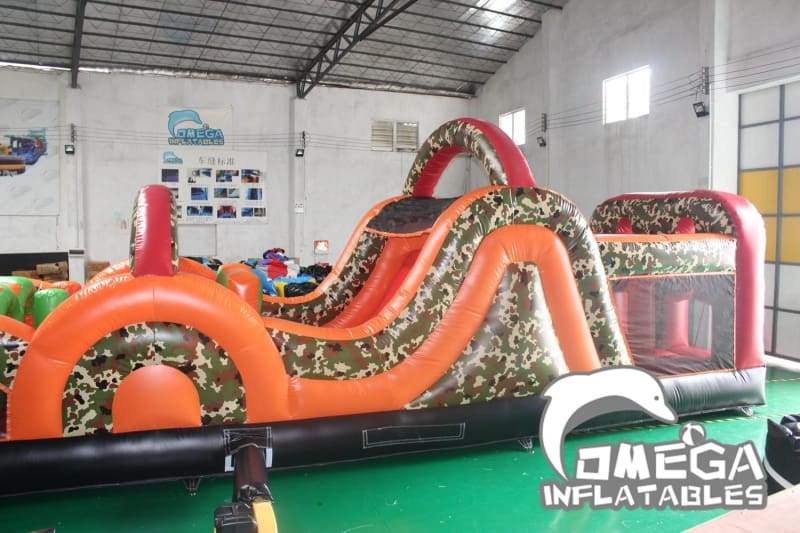 Camouflage Rush Inflatable Obstacle Course - Omega Inflatables Factory