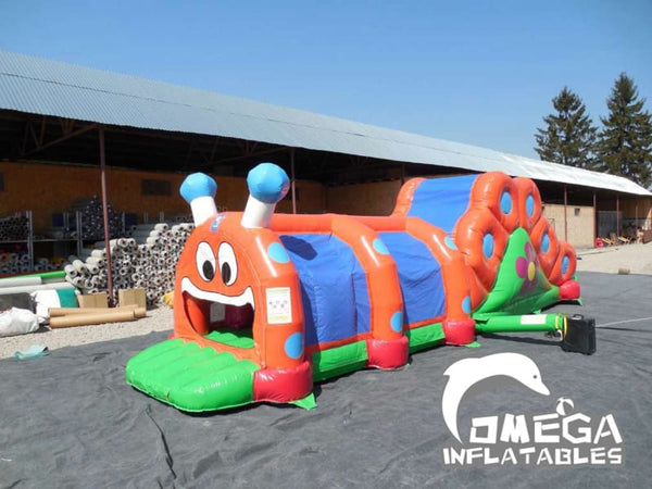 Caterpillar Obstacle Course with Slide | Omega Inflatables Factory