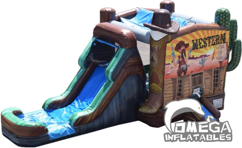 Cowboy Combo Bounce House With Slide