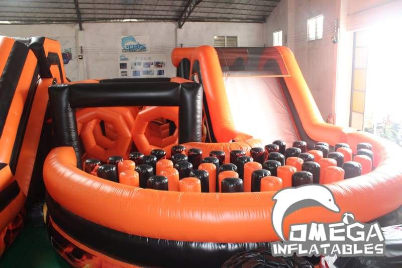Giant Flame Inflatable Obstacle Course (6 Sections) - Omega Inflatables