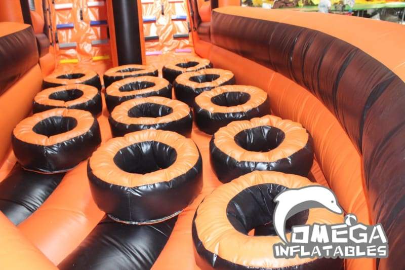 Giant Flame Inflatable Obstacle Course (6 Sections) - Omega Inflatables