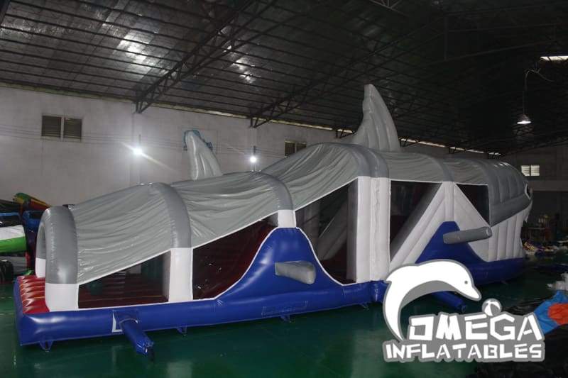 Giant Shark Inflatable Obstacle Course - Omega Inflatables