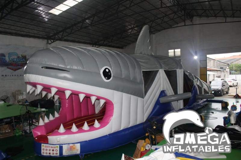 Giant Shark Inflatable Obstacle Course - Omega Inflatables