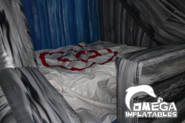 Grey Marble Cliff Jump with Slide | Omega Inflatables Factory