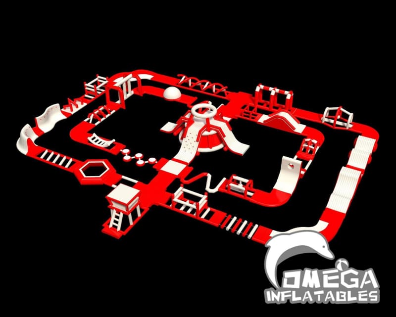 Omega Inflatables Factory - Inflatable Airtight Water Park (Red)