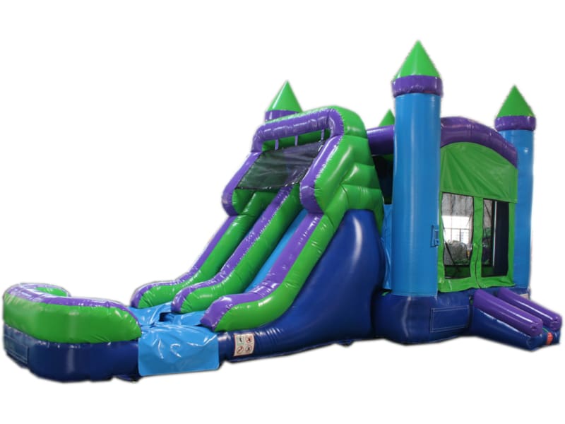 Inflatable Green N Purple Dual Lane Combo