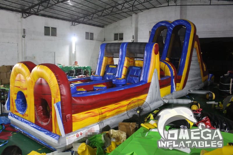 Inflatable Marble Wet Dry Obstacle Course