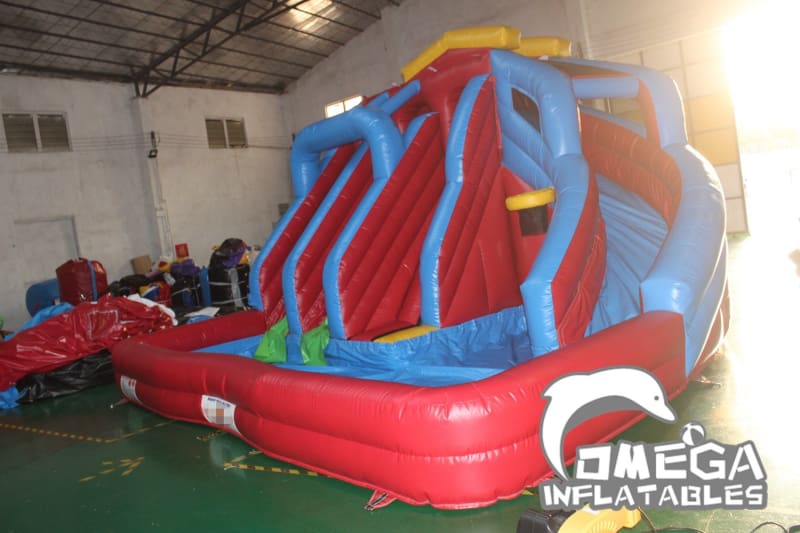 Inflatable Water Slide with Big Pool