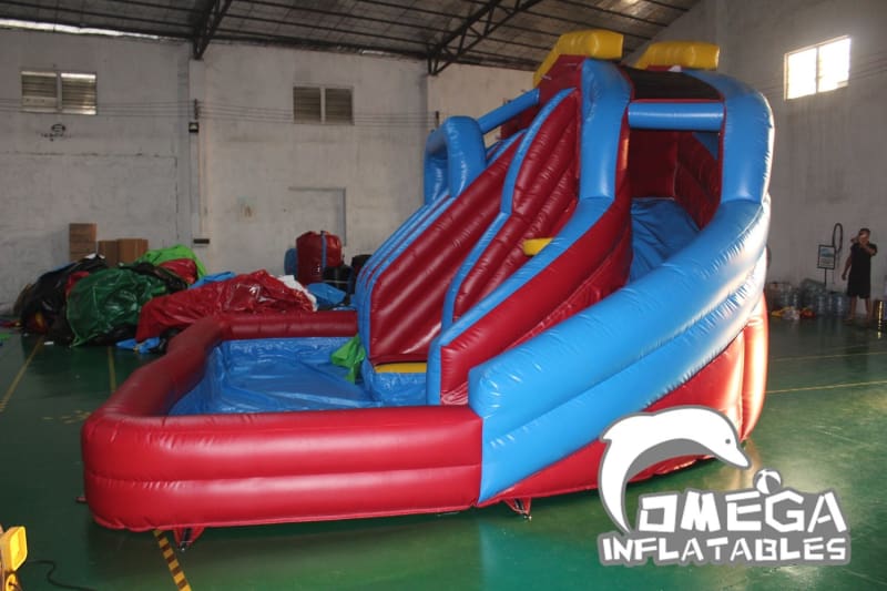 Inflatable Water Slide with Big Pool
