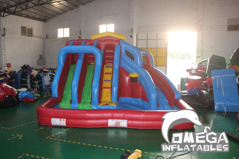 Inflatable Water Slide with Big Pool