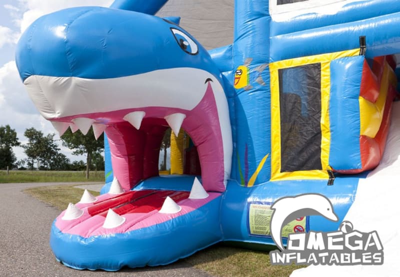 Inflatables Shark Jumper Combo with Roof