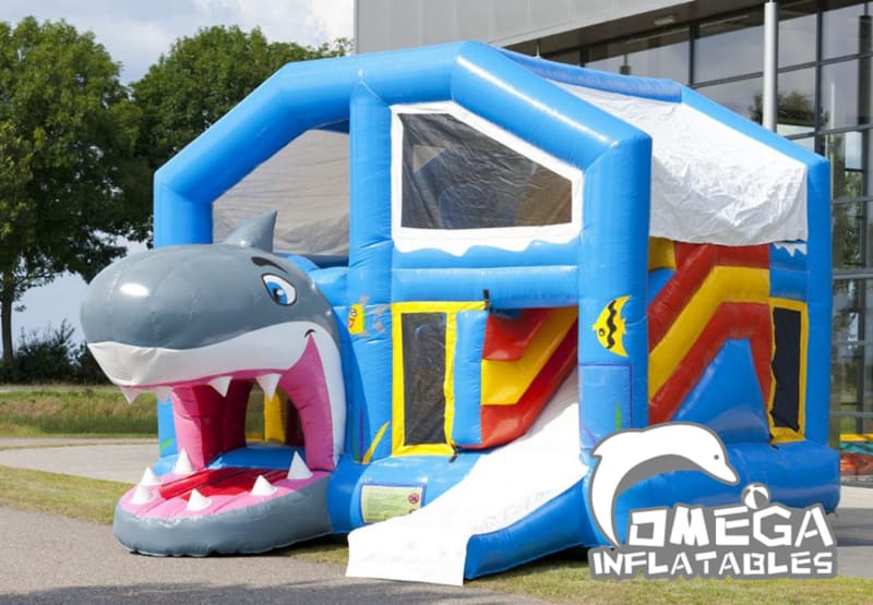 Inflatables Shark Jumper Combo with Roof