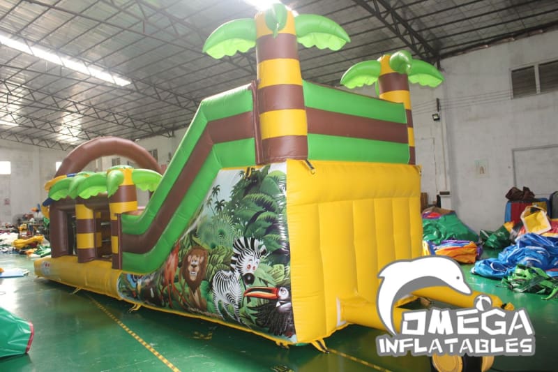 Jungle Animals Inflatable Obstacle Course