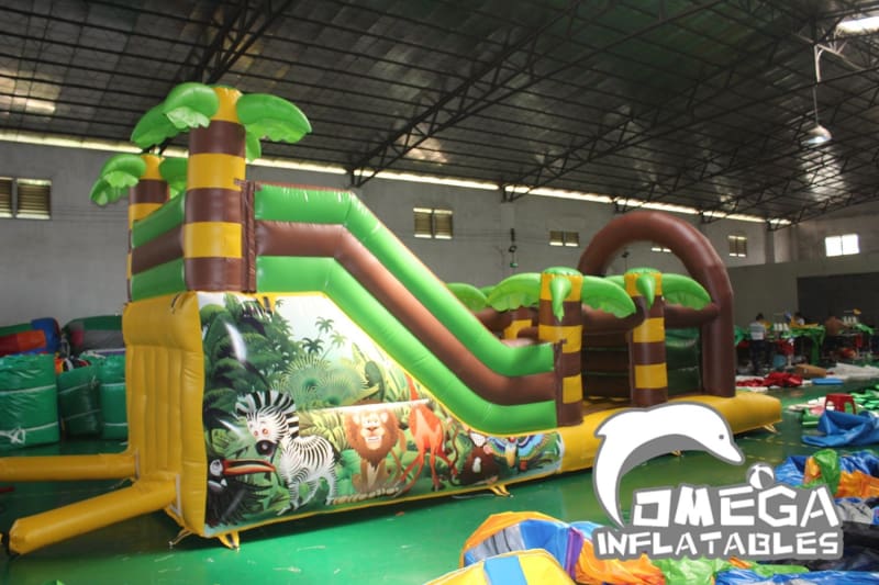 Jungle Animals Inflatable Obstacle Course