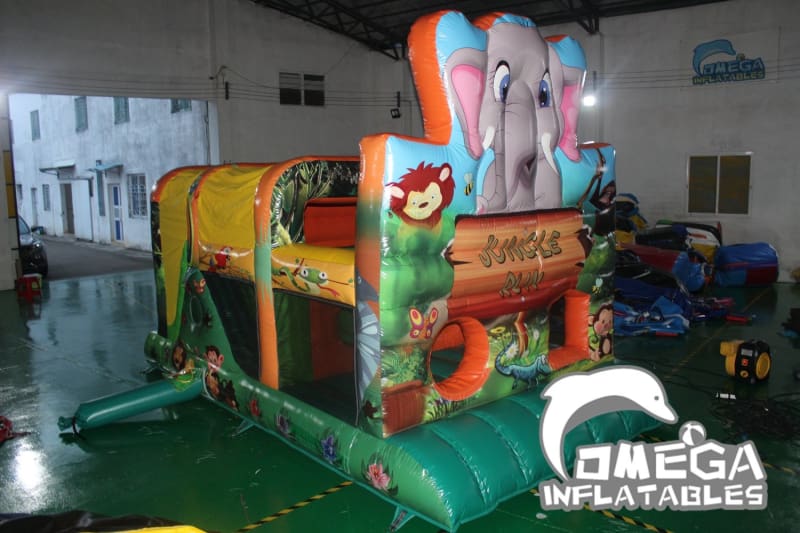 Jungle Fun Run Inflatable Obstacle Course  (Small Version) - Omega Inflatables