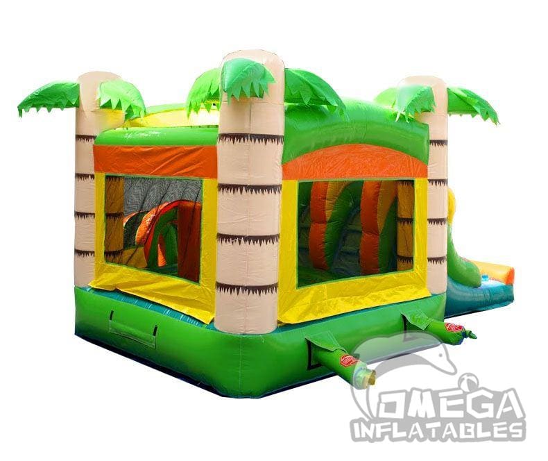 Kids Tropical Double Lane Slide Inflatable Combo