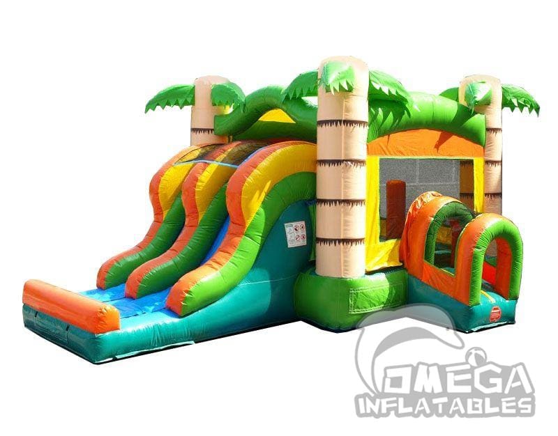 Kids Tropical Double Lane Slide Inflatable Combo