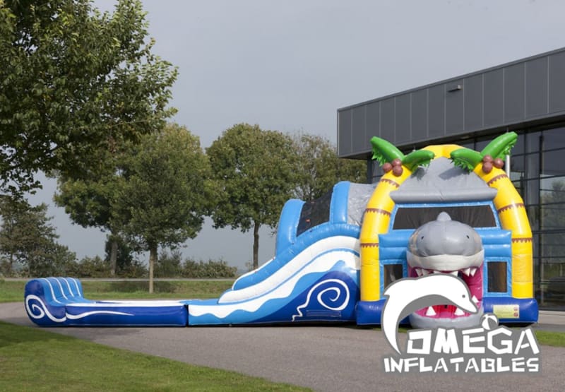 Shark Inflatable Combo Omega Inflatables Factory - Large Inflatable Shark Jumper Combo
