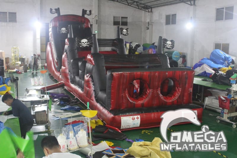 Pirate Inflatable Obstacle Course Omega Inflatables Factory - Pirate Ship Obstacle Course