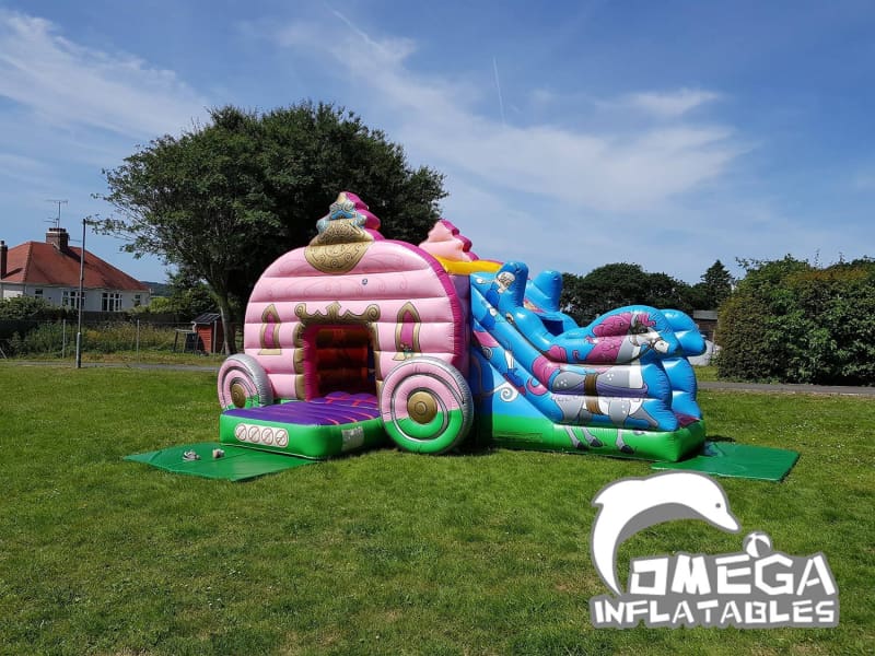 Princess Carriage Bouncy Castle With Slide