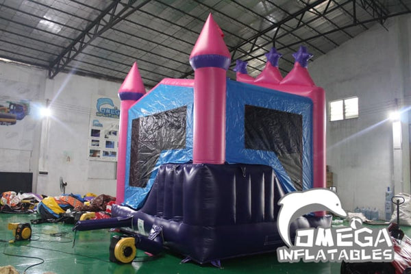 Omega Inflatables Factory - Princess Tiara Bounce House with Inside Slide