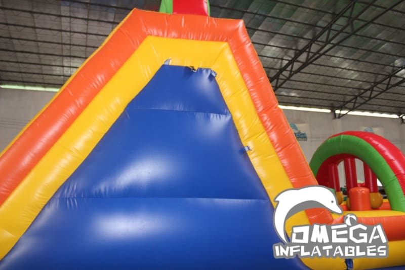 Rainbow Inflatable Climbing Obstacle Course with Pool