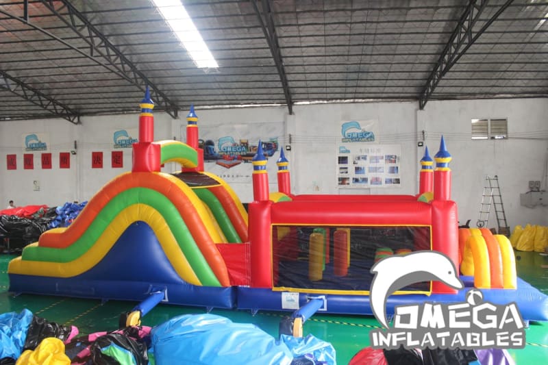 Rainbow Race Inflatable Obstacle Course