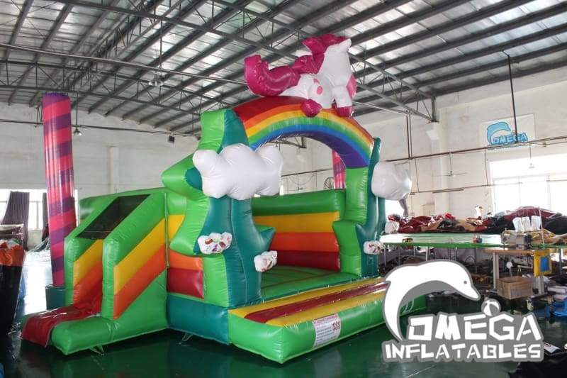 Rainbow Unicorn Inflatable Bouncy Castle