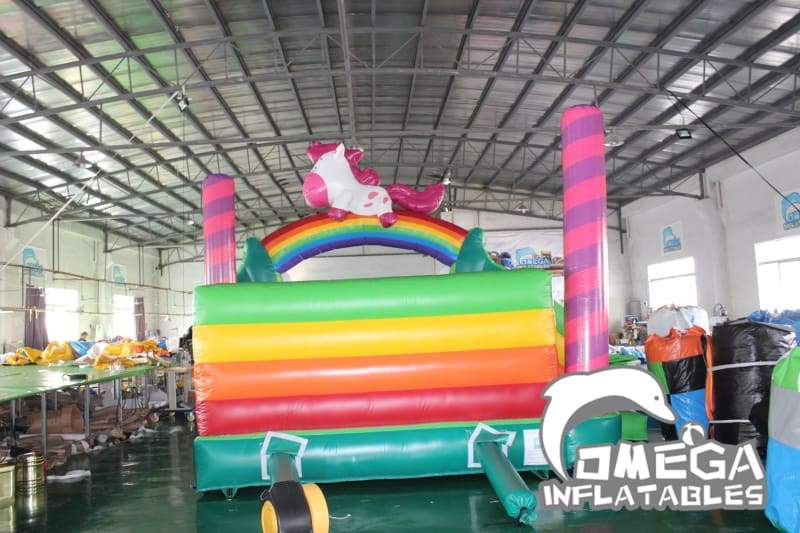 Rainbow Unicorn Inflatable Bouncy Castle