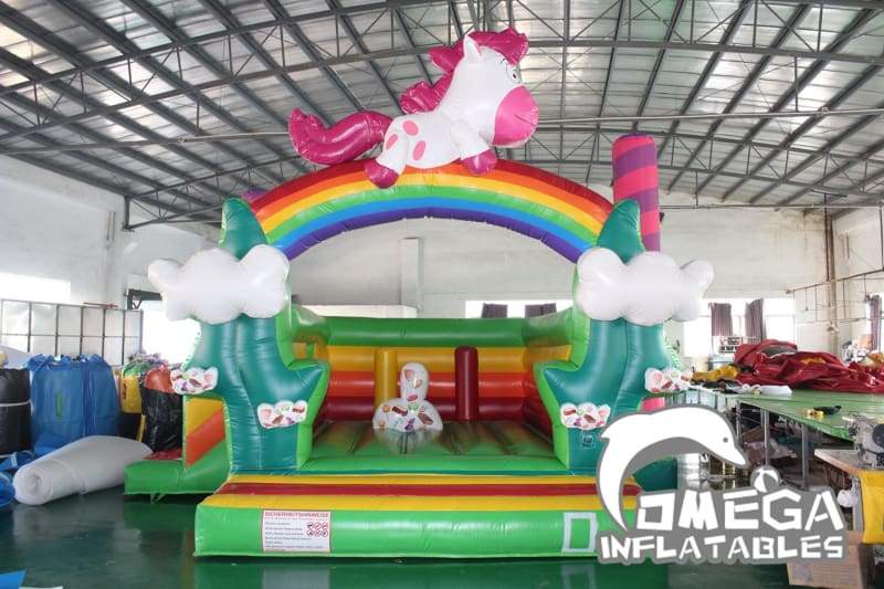 Rainbow Unicorn Inflatable Bouncy Castle