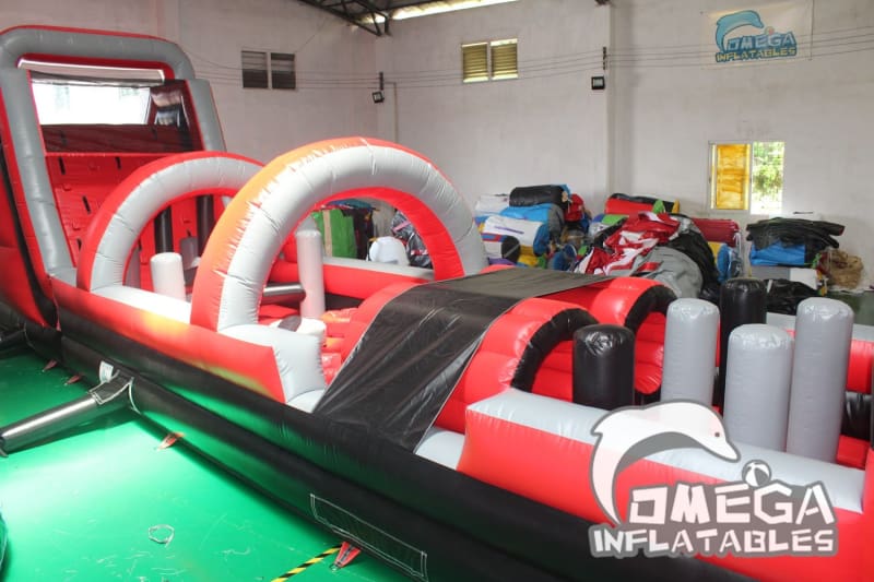 Red & Black Inflatable Climbing Obstacle Course