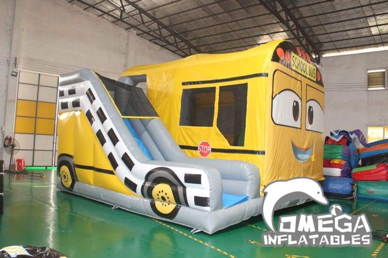 London Bus Inflatable Omega Inflatables Factory - School Bus Commercial Inflatable Bounce ...
