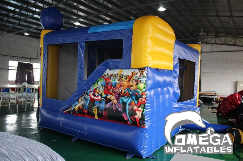 Super Heroes Bounce House with Inside slide